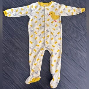 Pekkle Yellow Duck Baby Sleeper Grip Feet 12 Months Footie